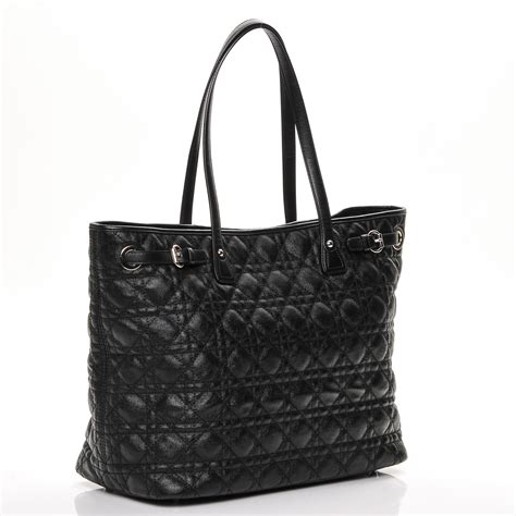 dior panarea medium tote black|Christian Dior Black Medium Carnage Panarea Tote .